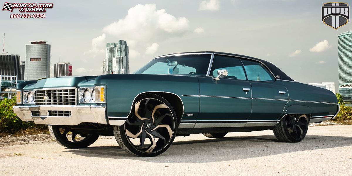 vehicle gallery/chevrolet impala dub sleeper s125 24X10 Black & Machined with Dark Tint wheels and rims